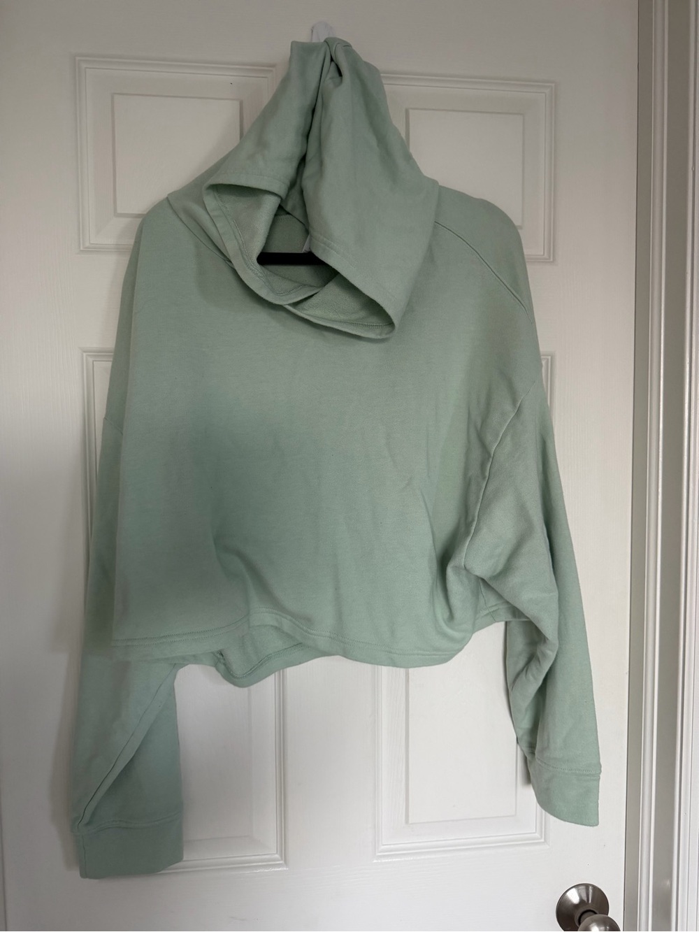 Fabletics Crop Hooded Sweatshirt in Sage Green